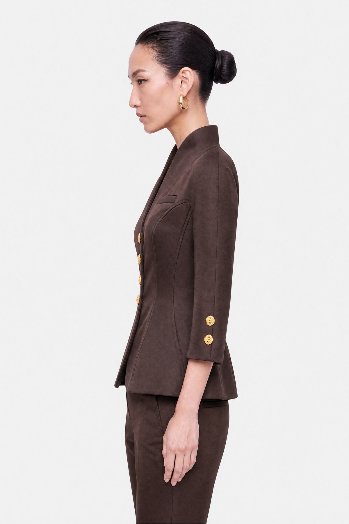 Boned Stand Collar Jacket