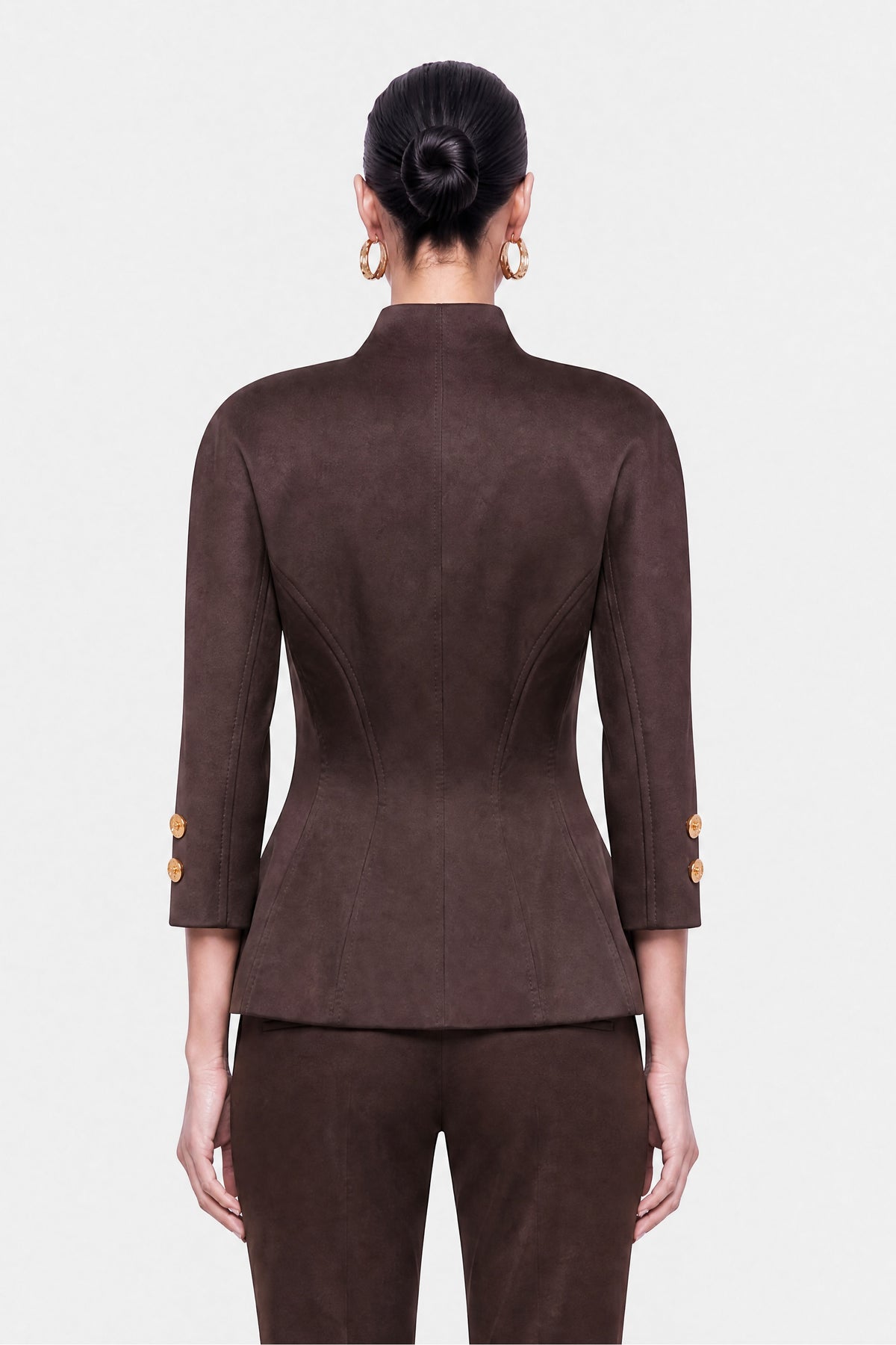 Boned Stand Collar Jacket
