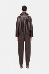 Snake Effect Leather Jacket