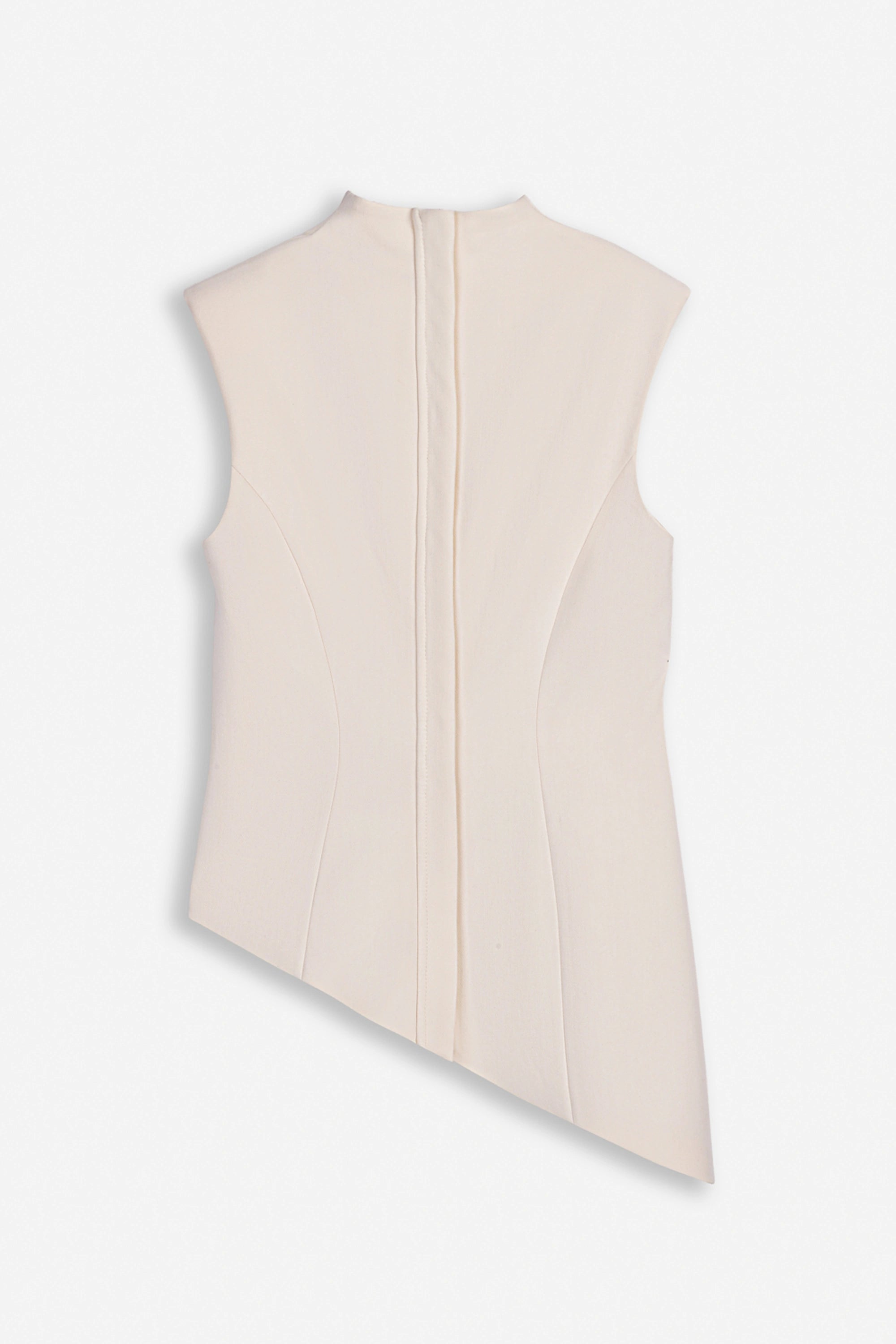 Padded-Shoulder Asymmetric Blouse