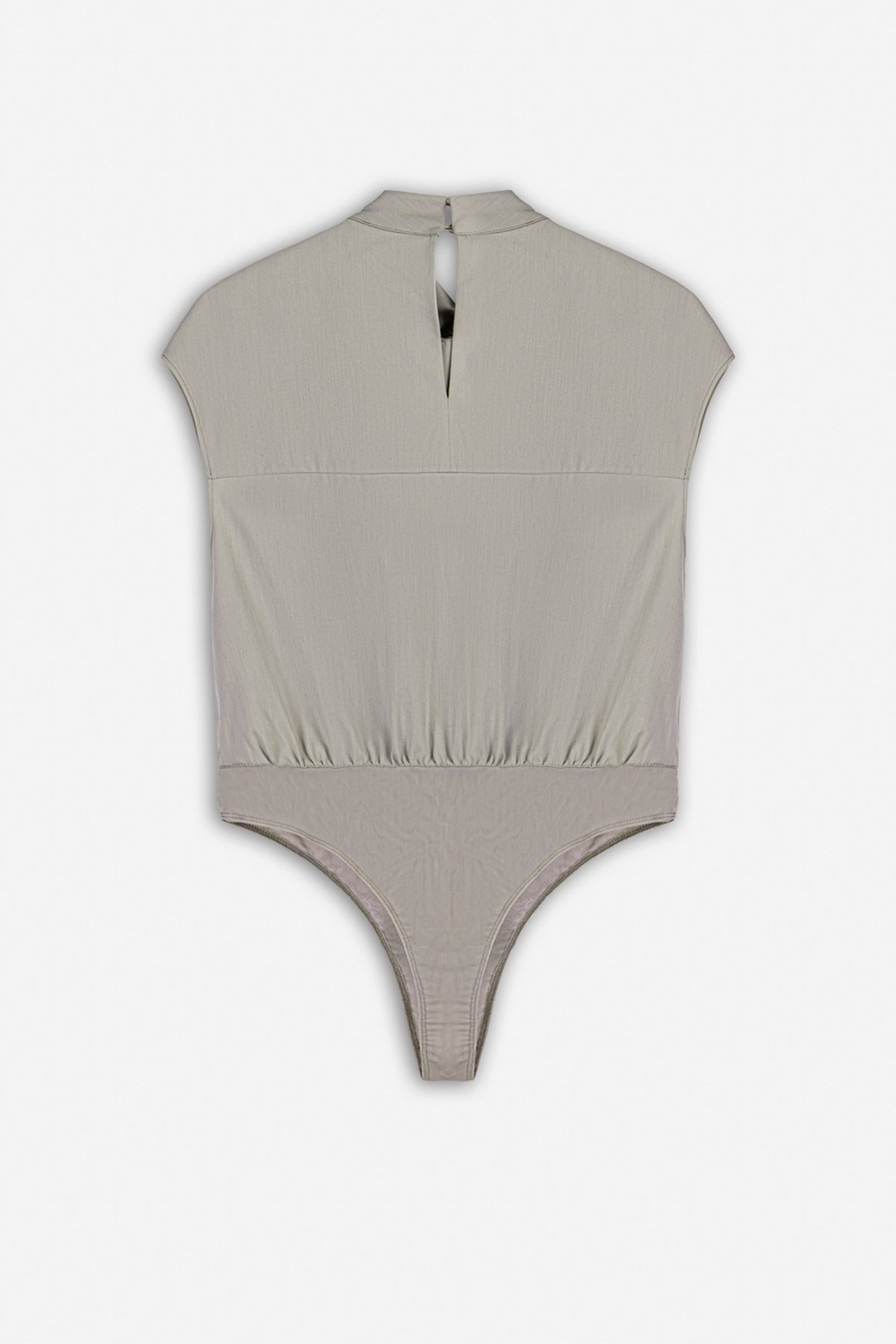 Collar Detail Sleeveless Bodysuit Blouse
