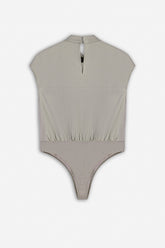 Collar Detail Sleeveless Bodysuit Blouse