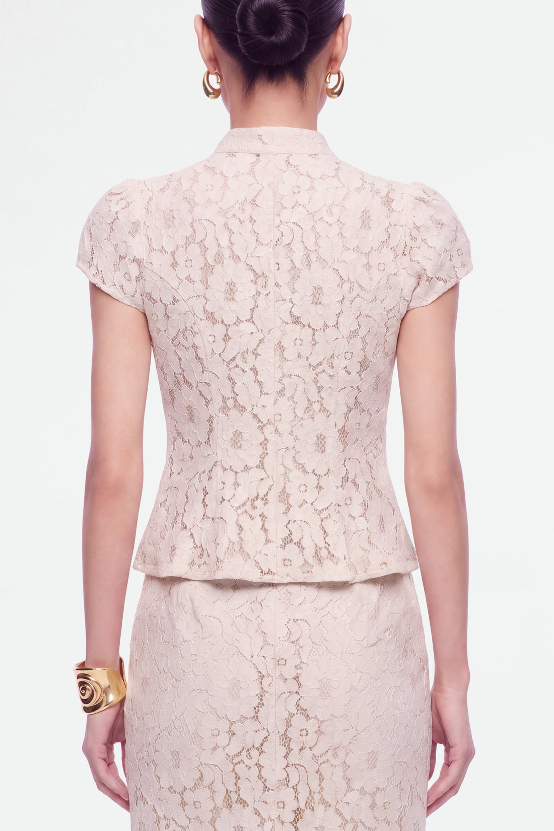 Lace Mandarin Collar Blouse