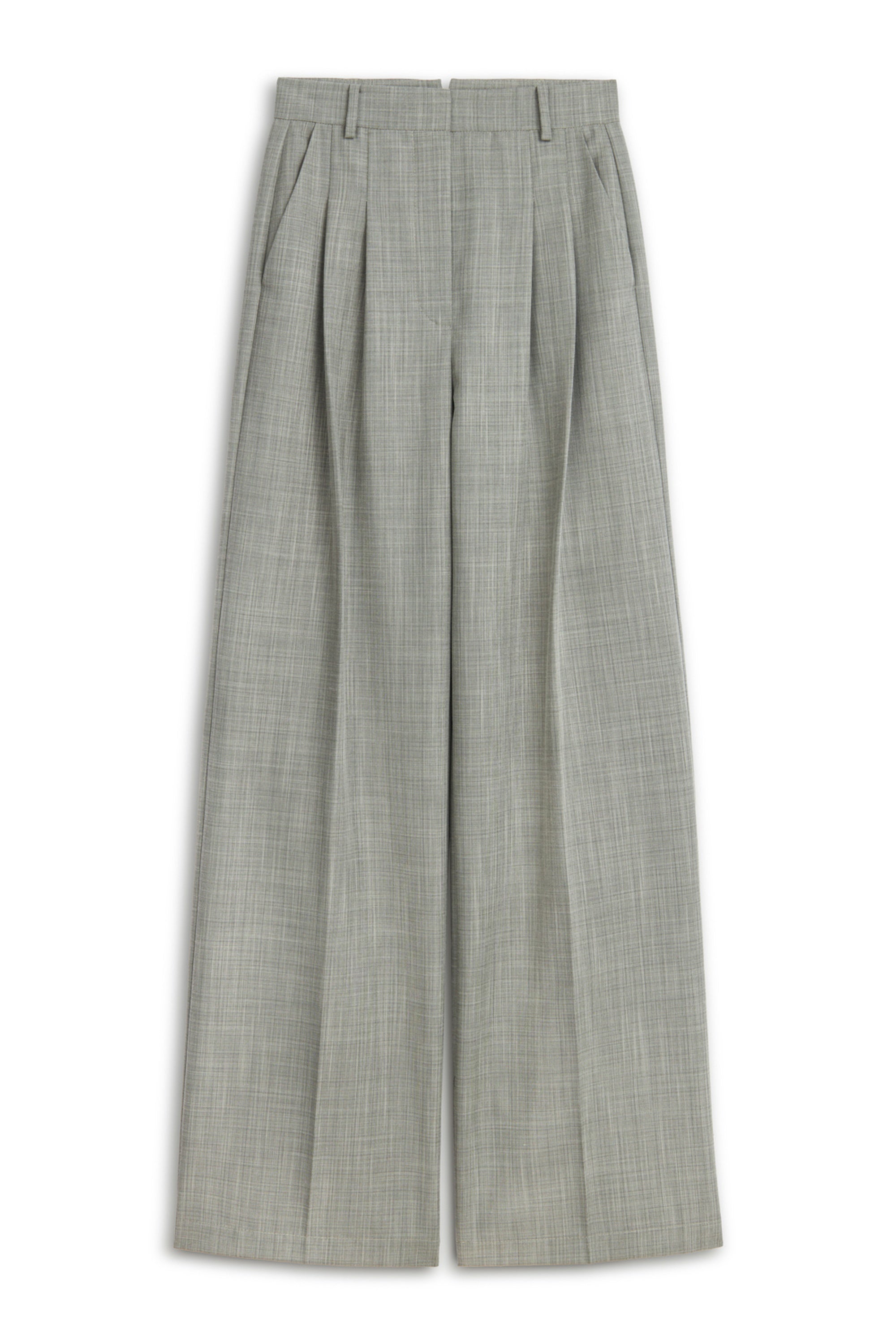 Double Pleated Fabric Trousers