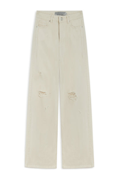 Stone Detailed Wide Leg Jeans