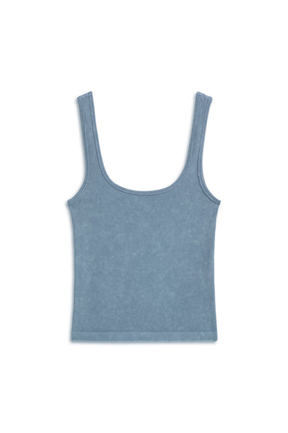 Indigo Printed Detail Crop Top