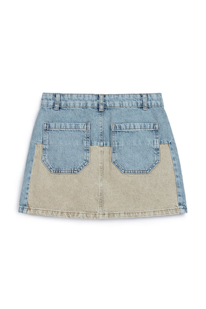 Washed Mini Denim Skirt