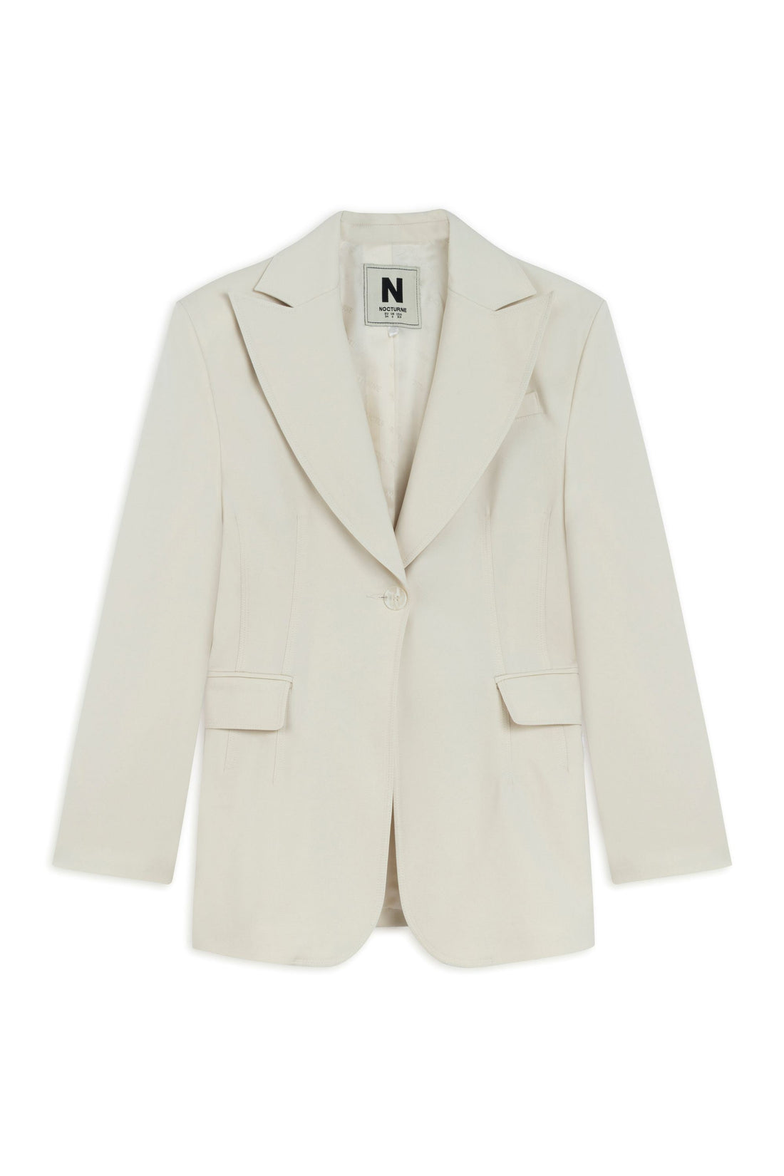 Beige Padded Blazer Jacket