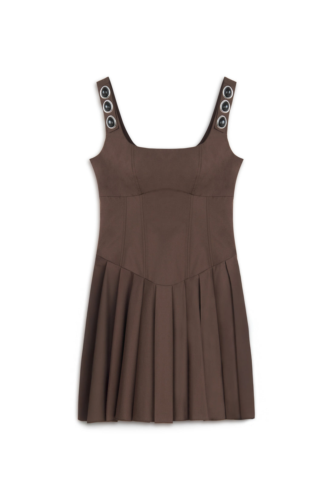 Coffee Corset Look Mini Dress