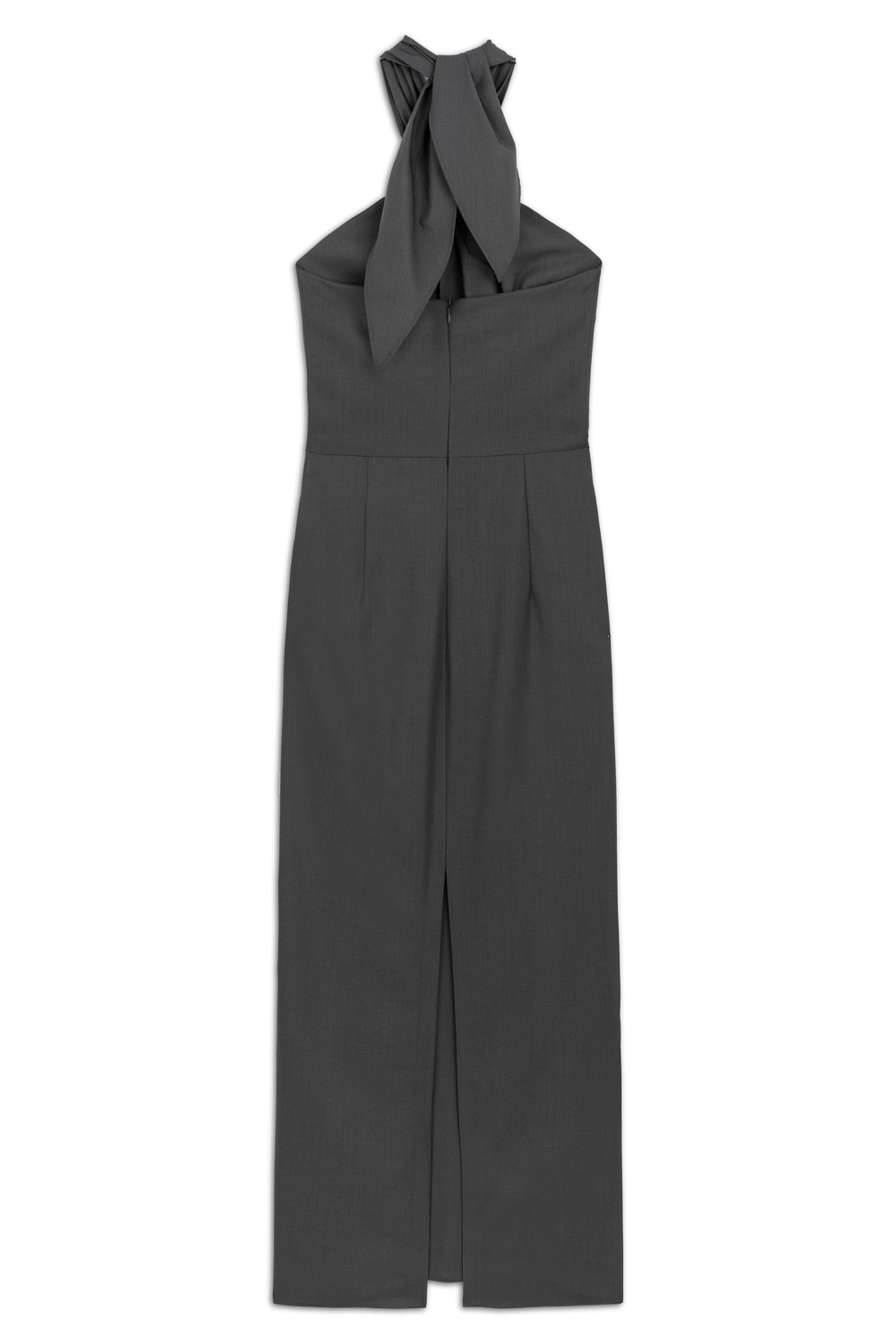 Anthracite Halter Neck Midi Dress – Nocturne