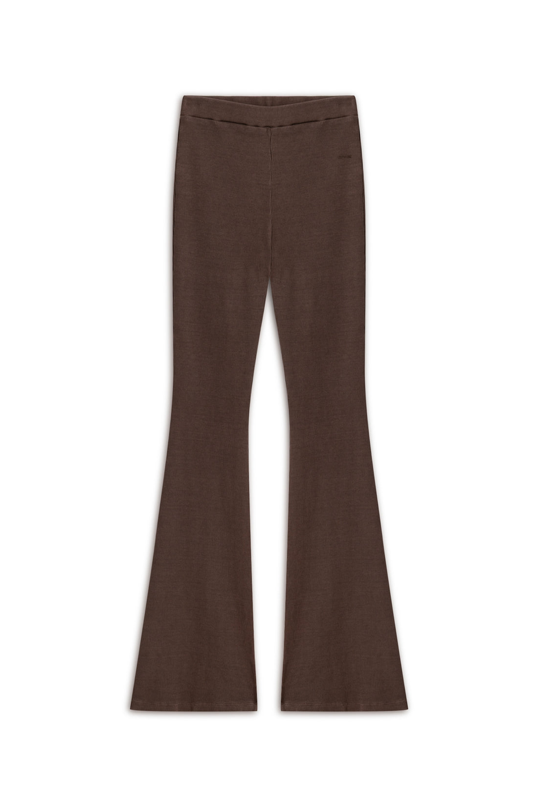 Brown Ribbed Flared Trousers