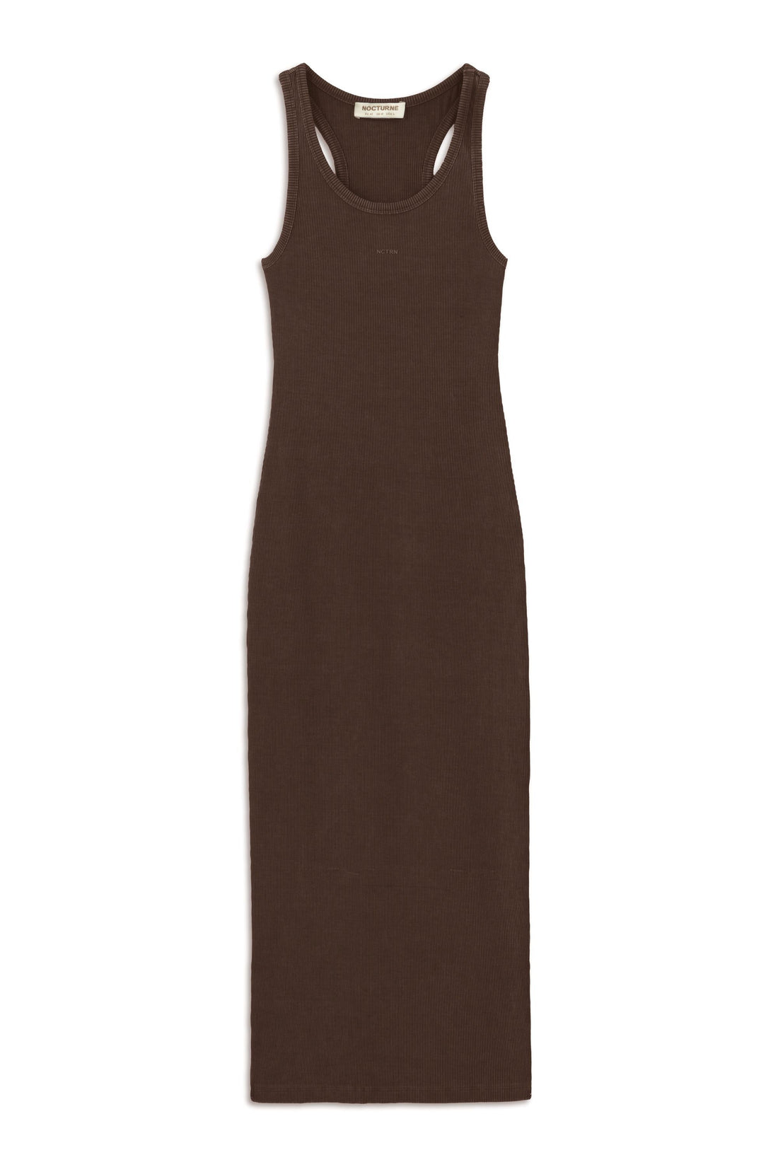 Brown Printed Detail Maxi Dress