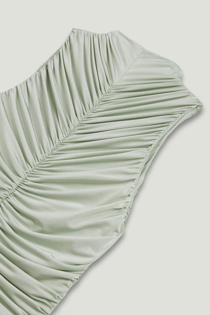Draped High-Neck Maxi Dress
