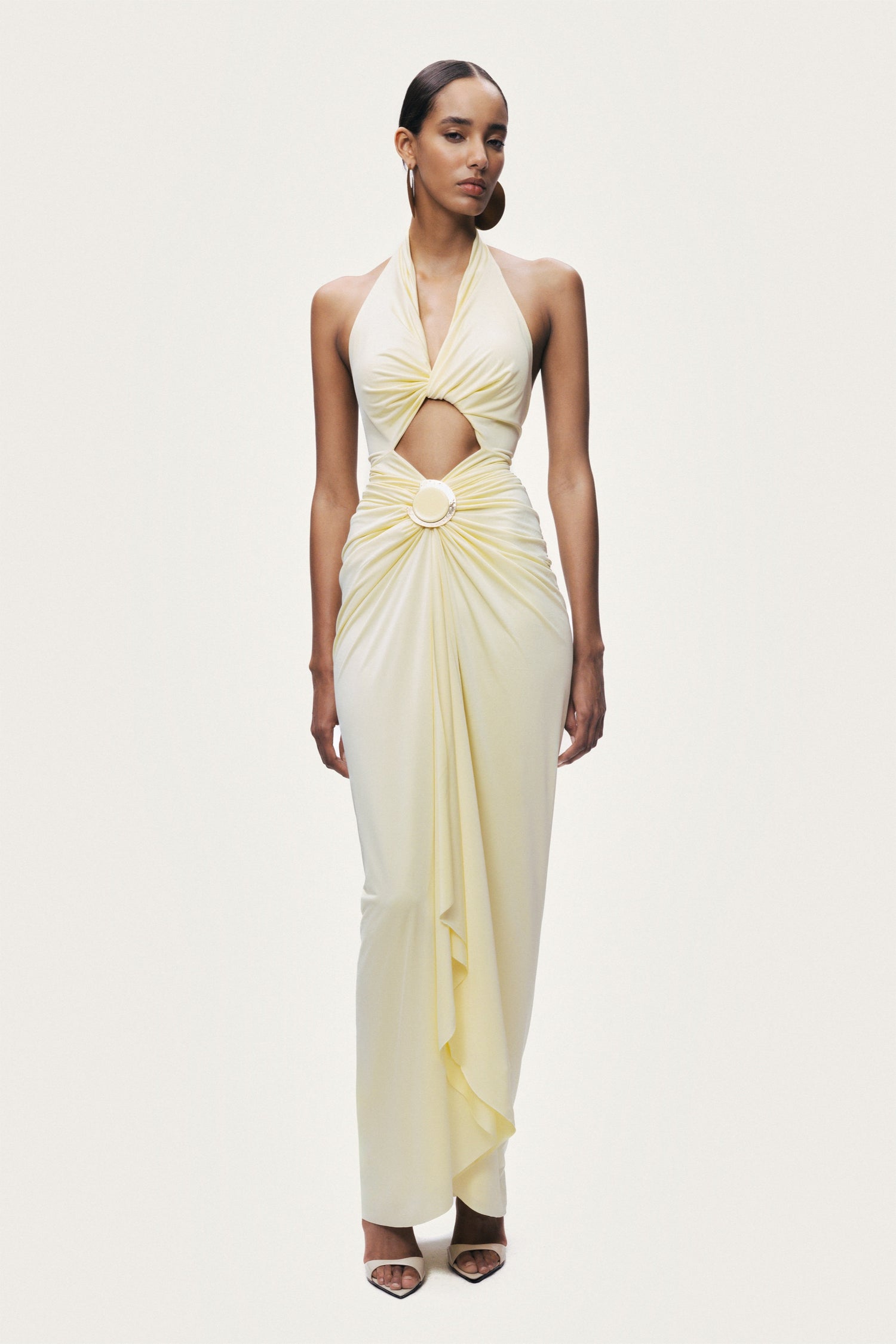 Cut-Out Detail Embellished Maxi Dress