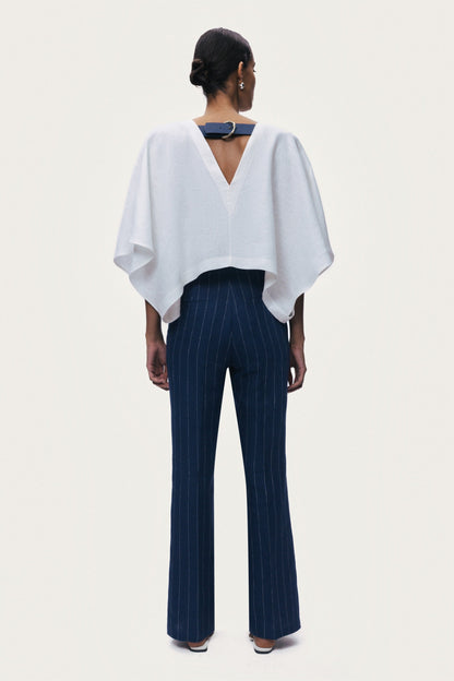 Belt Detail V-Neck Blouse