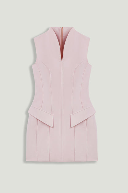 Mandarin Collar Mini Dress