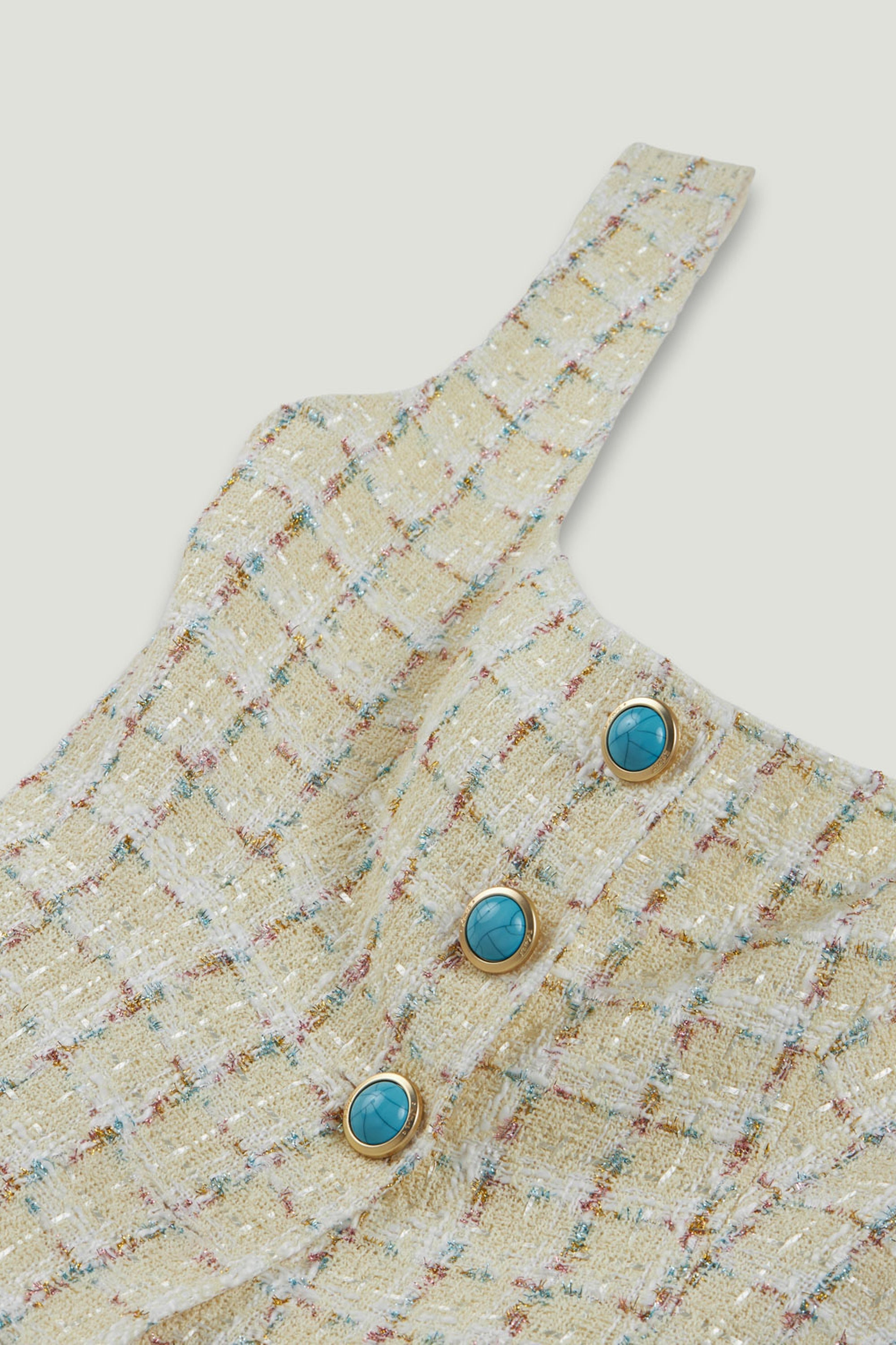 Button Accessory Tweed Bustier