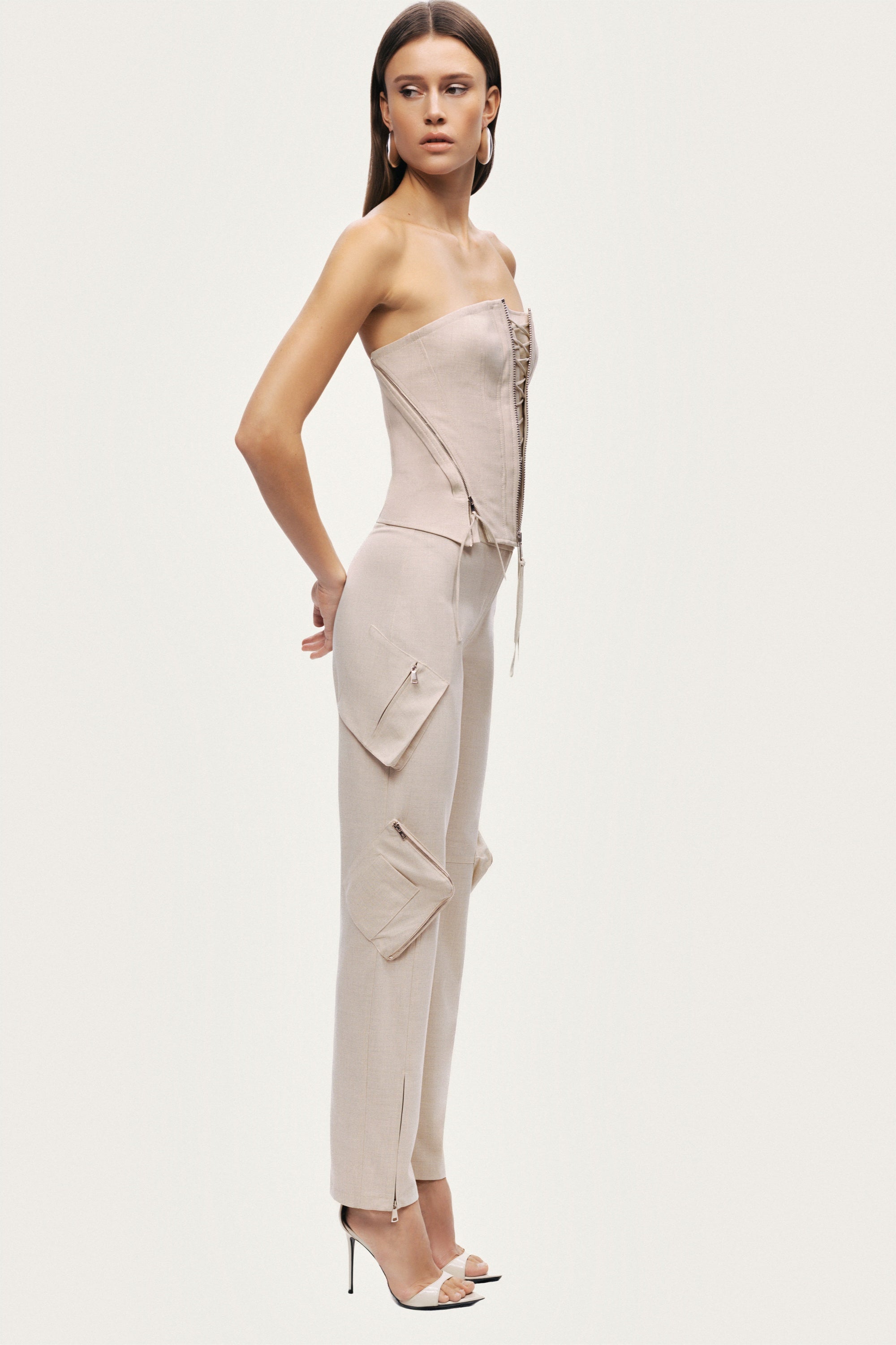 Pocket Detail High-Waist Trouser