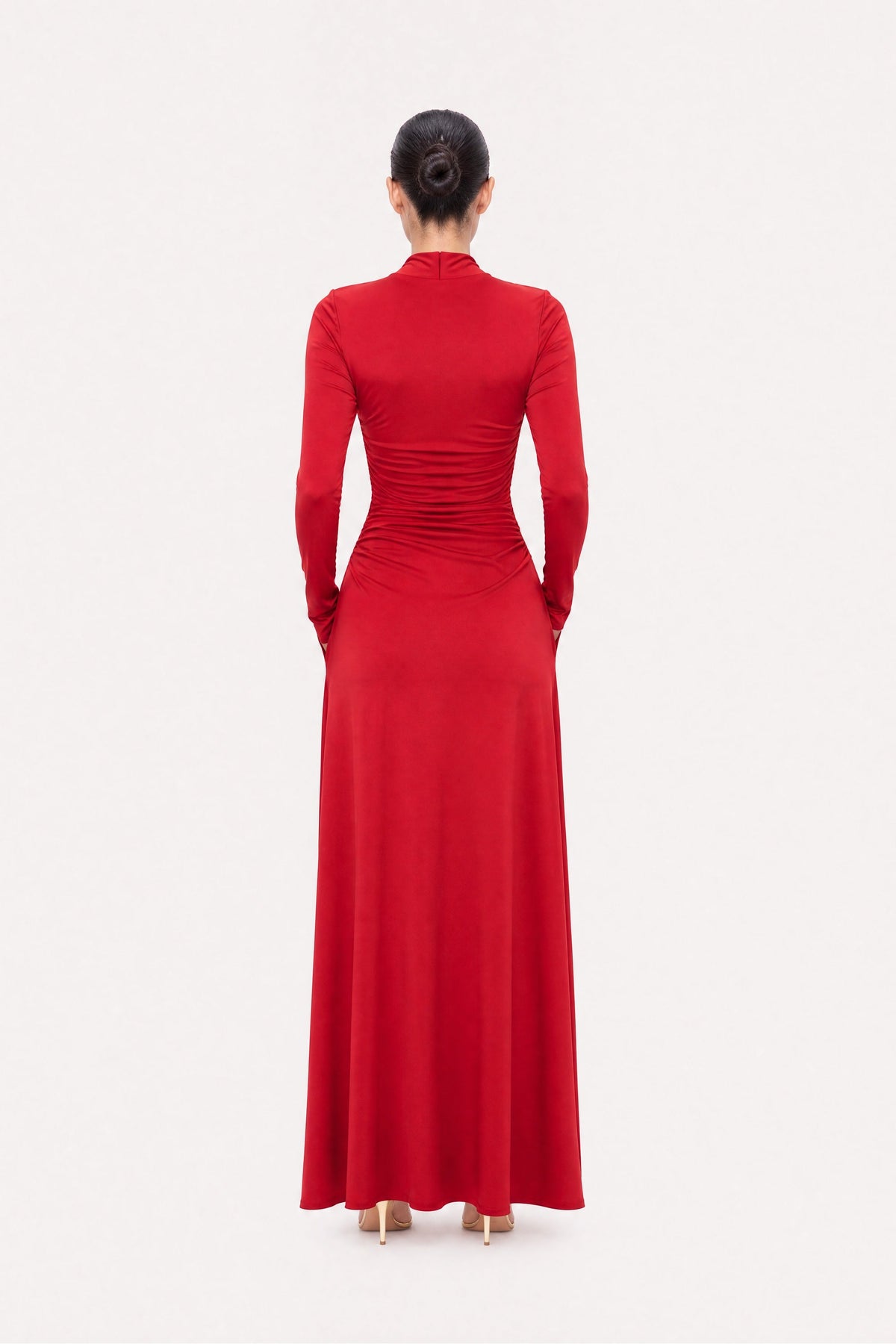 Draped V-Neck Maxi Dress