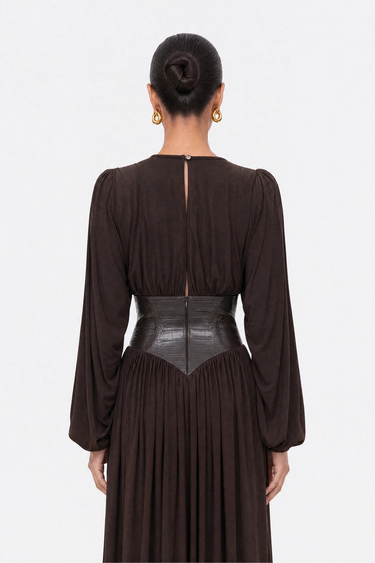 Leather Corset Maxi Dress