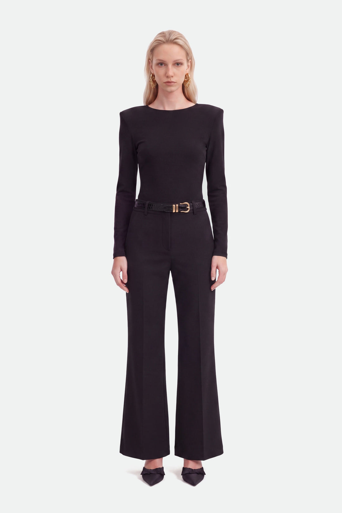 Belted Straight-Leg Trousers