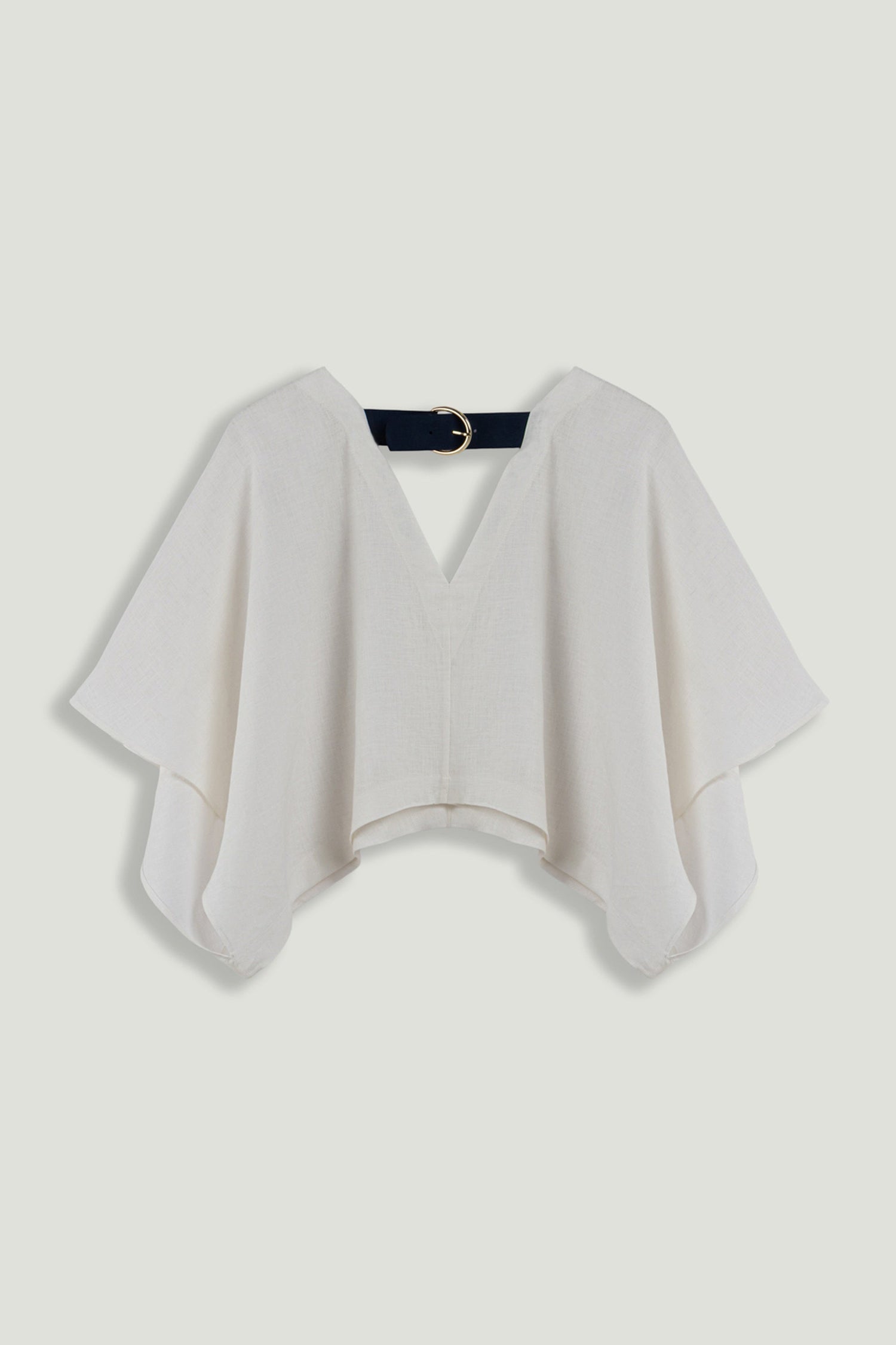 Belt Detail V-Neck Blouse