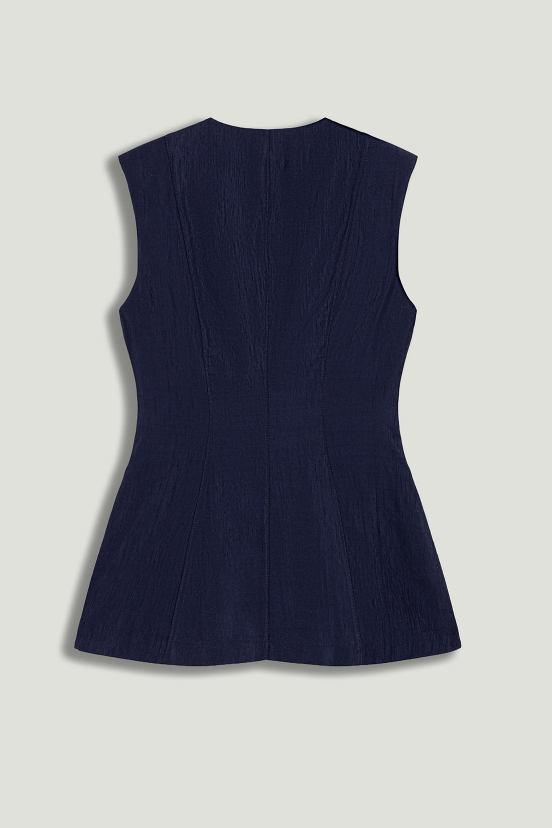 Padded Shoulder V-Neck Structured Vest
