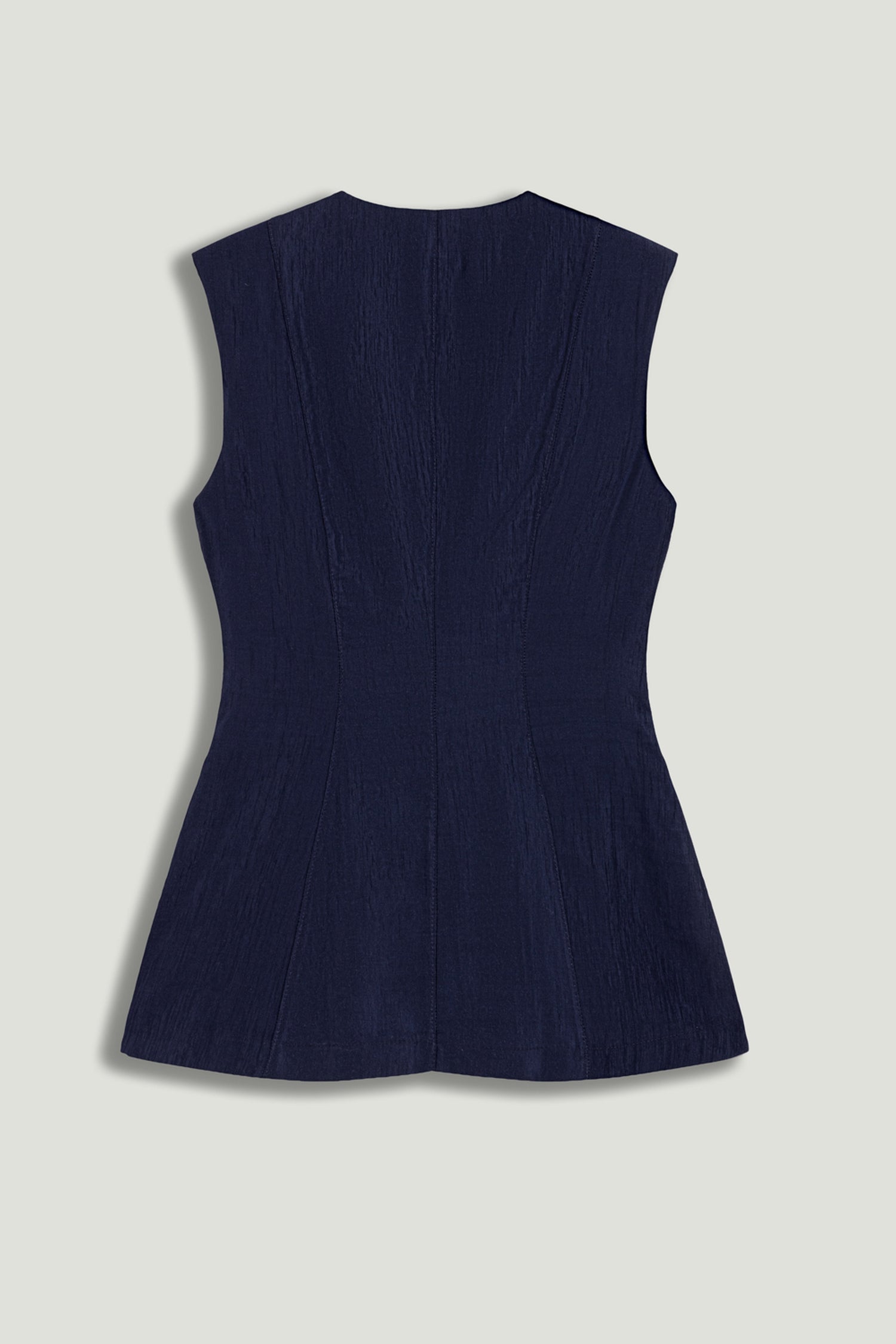 Padded Shoulder V-Neck Structured Vest