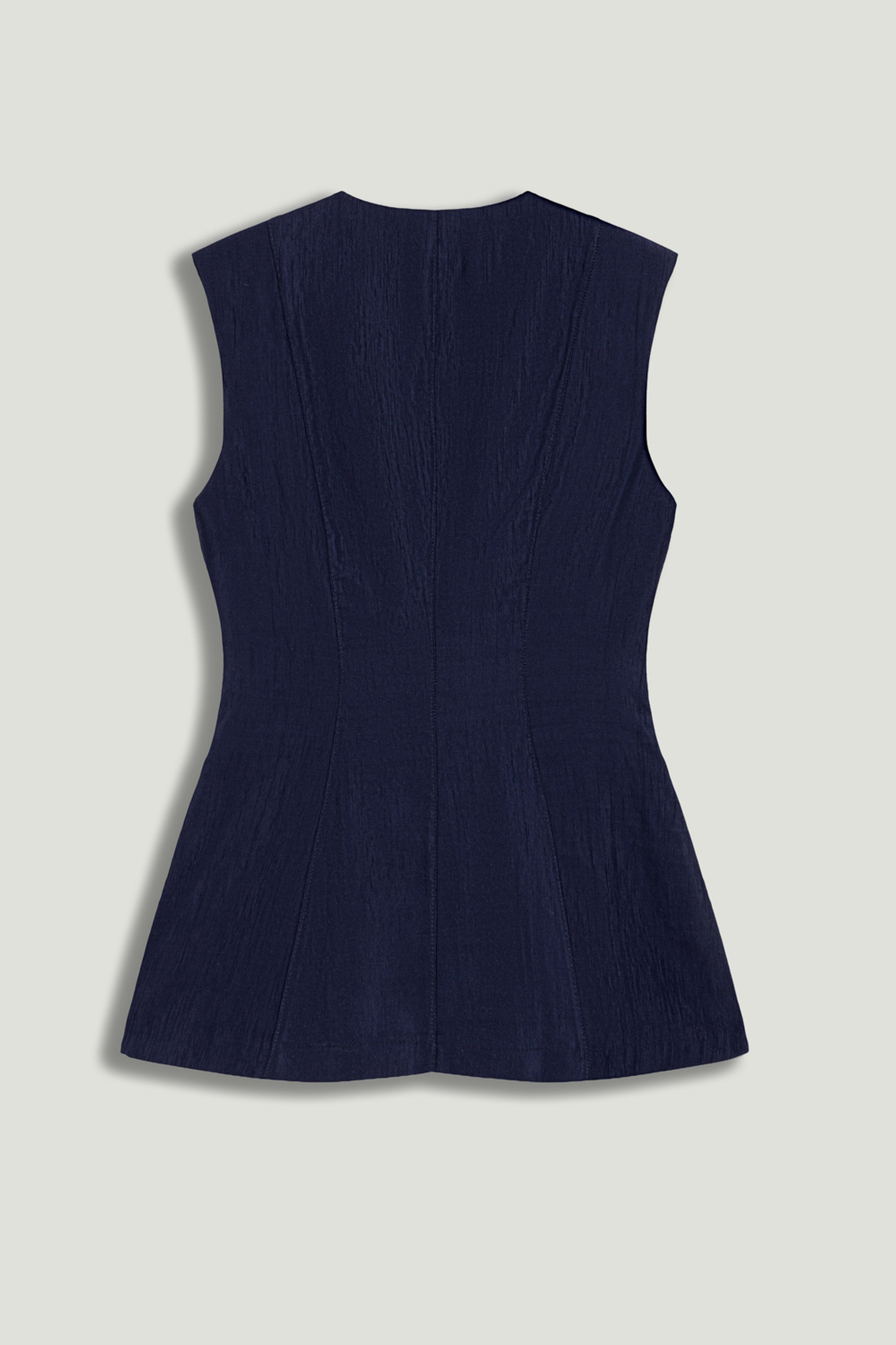 Padded Shoulder V-Neck Structured Vest