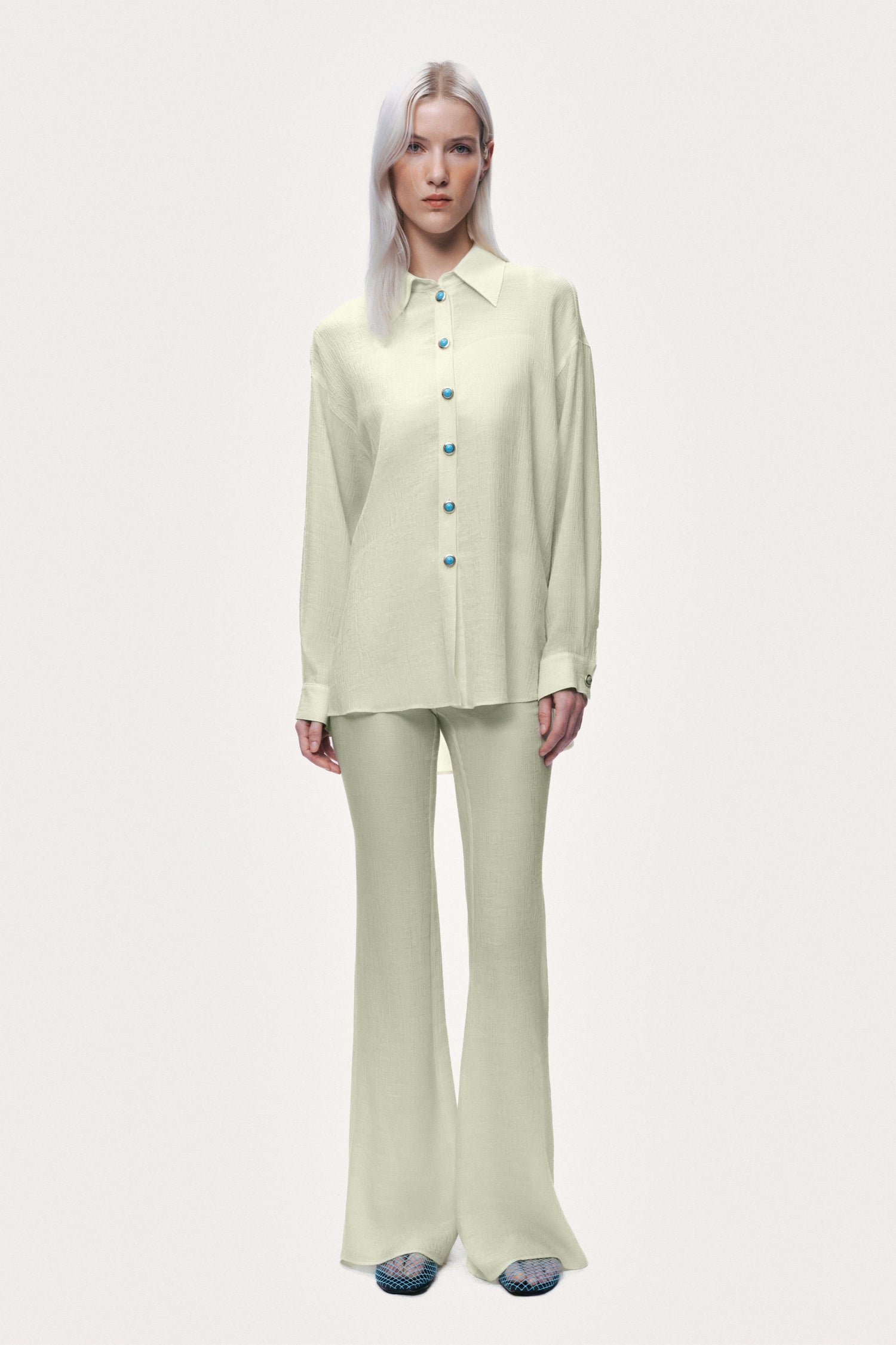 High-Waist Flare Trousers