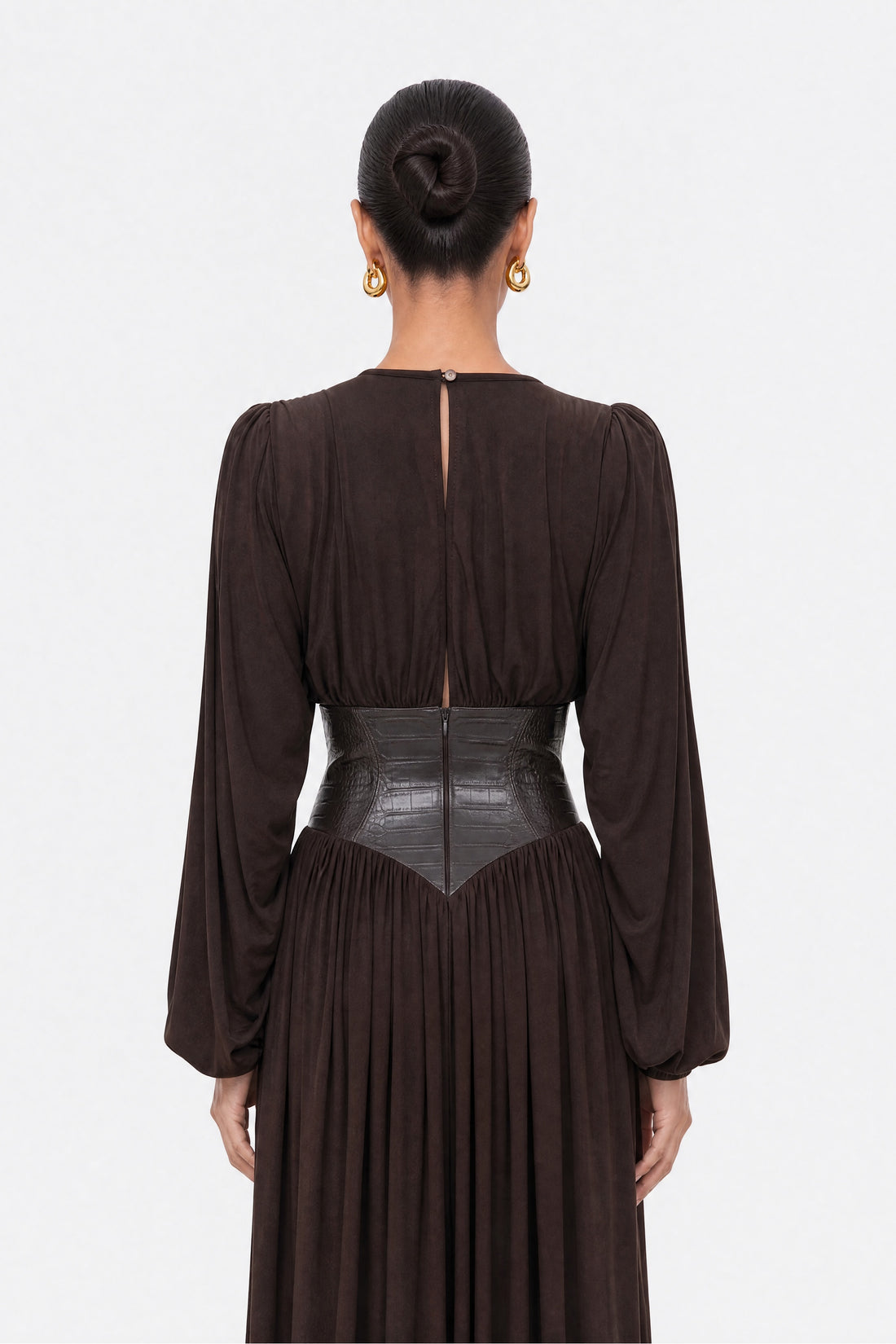 Leather Corset Maxi Dress