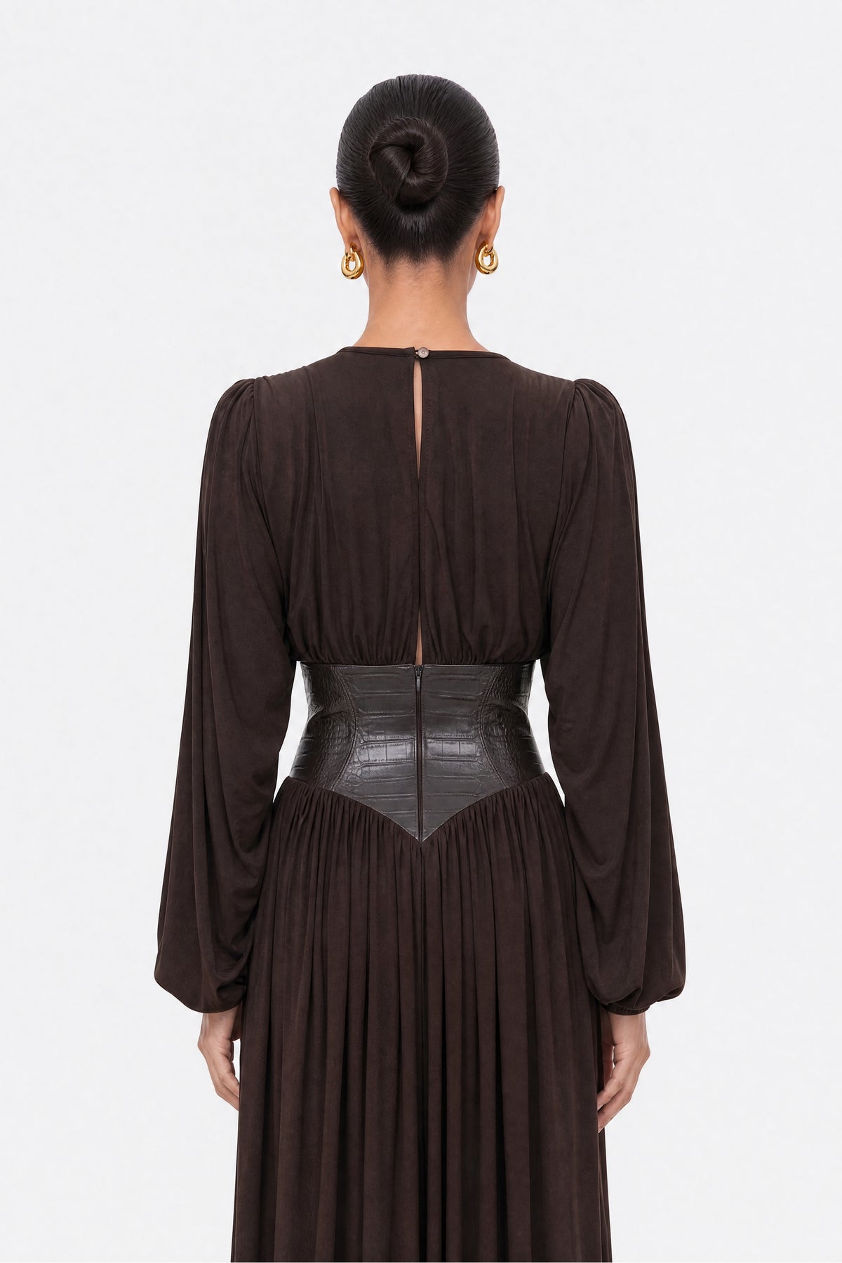 Leather Corset Maxi Dress