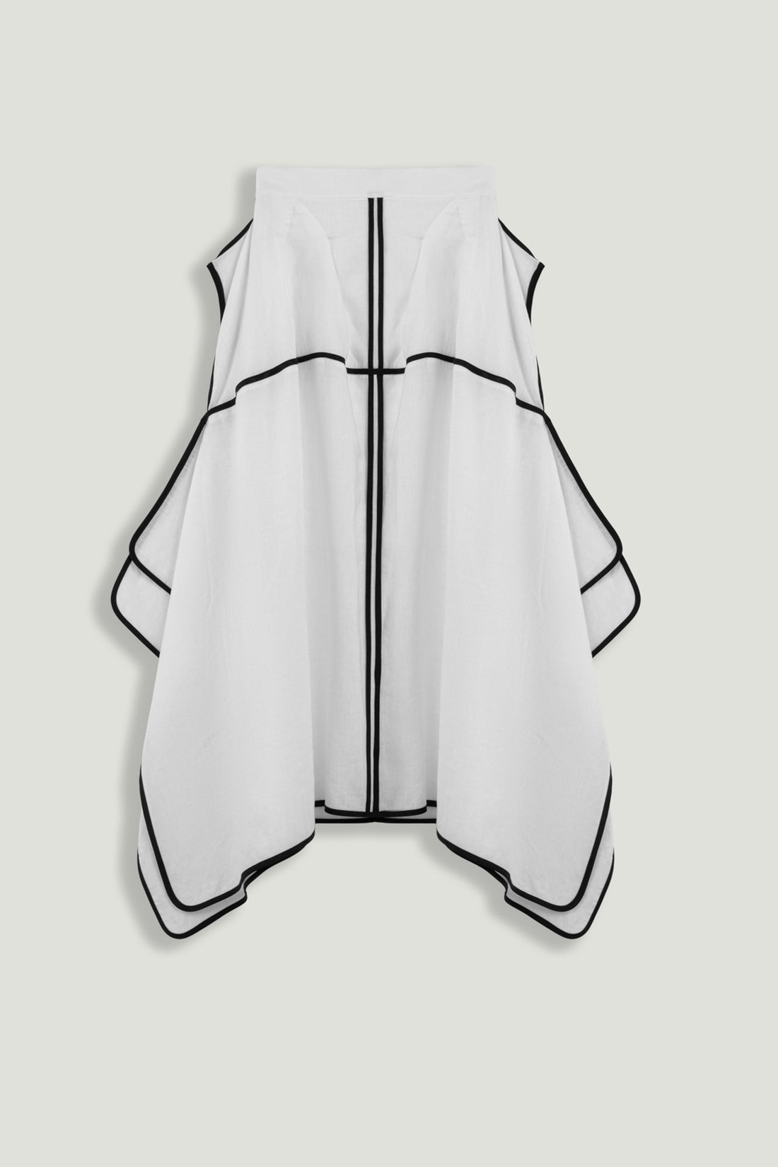 Contrast Trim Asymmetric Hem Skirt