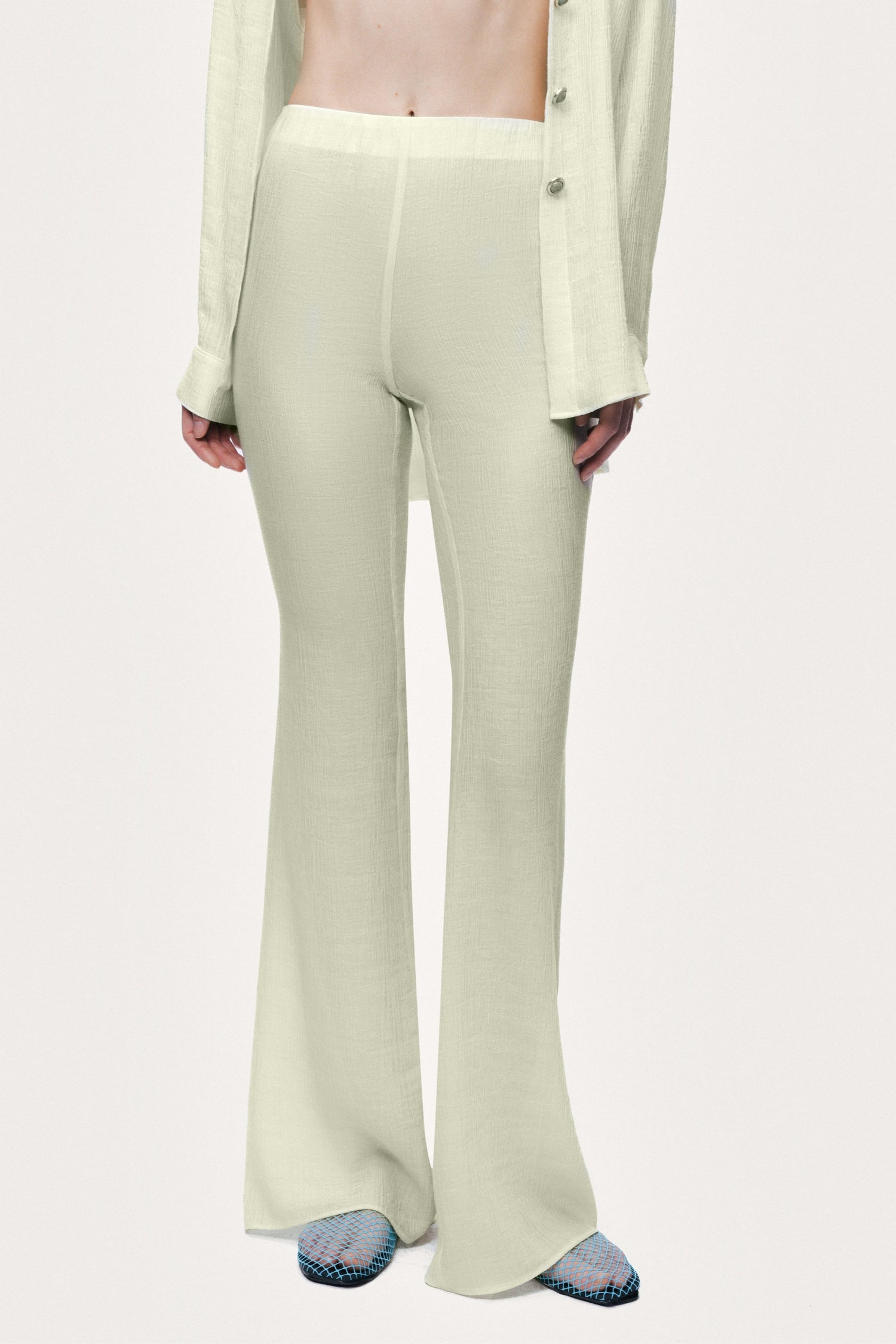 High-Waist Flare Trousers
