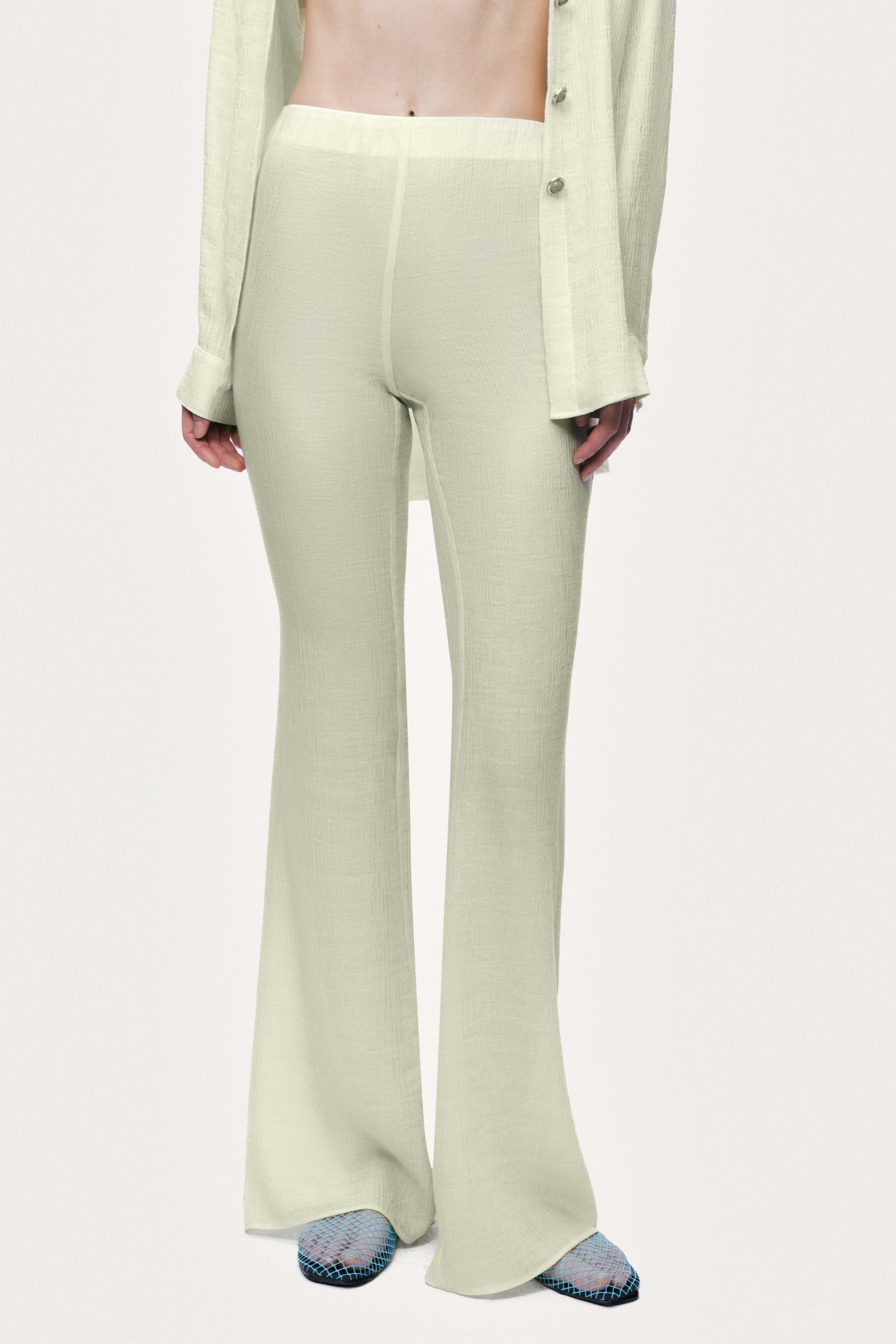 High-Waist Flare Trousers
