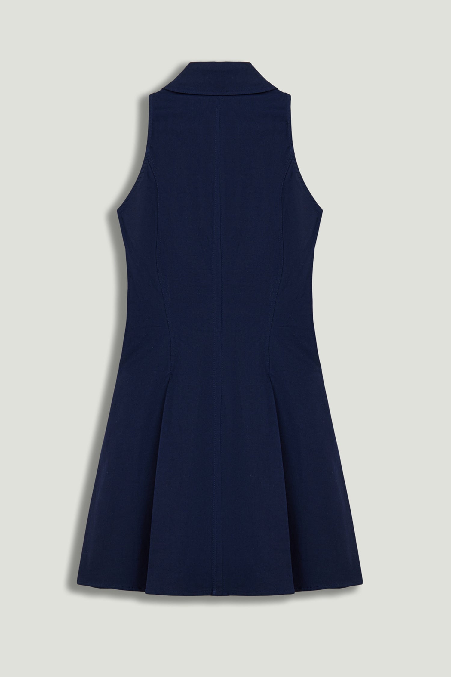 Shirt Collar Sleeveless Mini Dress