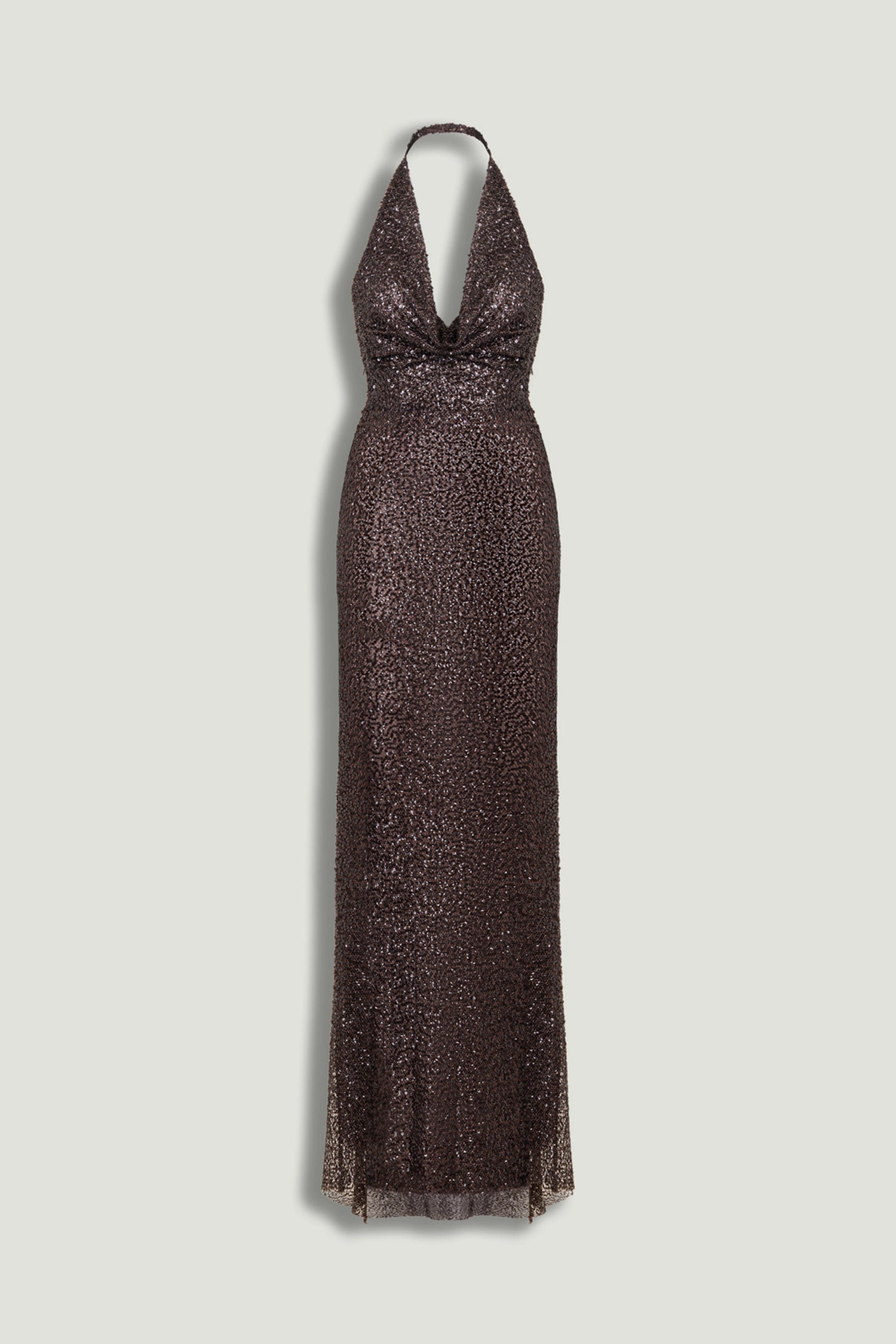 Off-Shoulder Sequin Embellished Maxi Dress