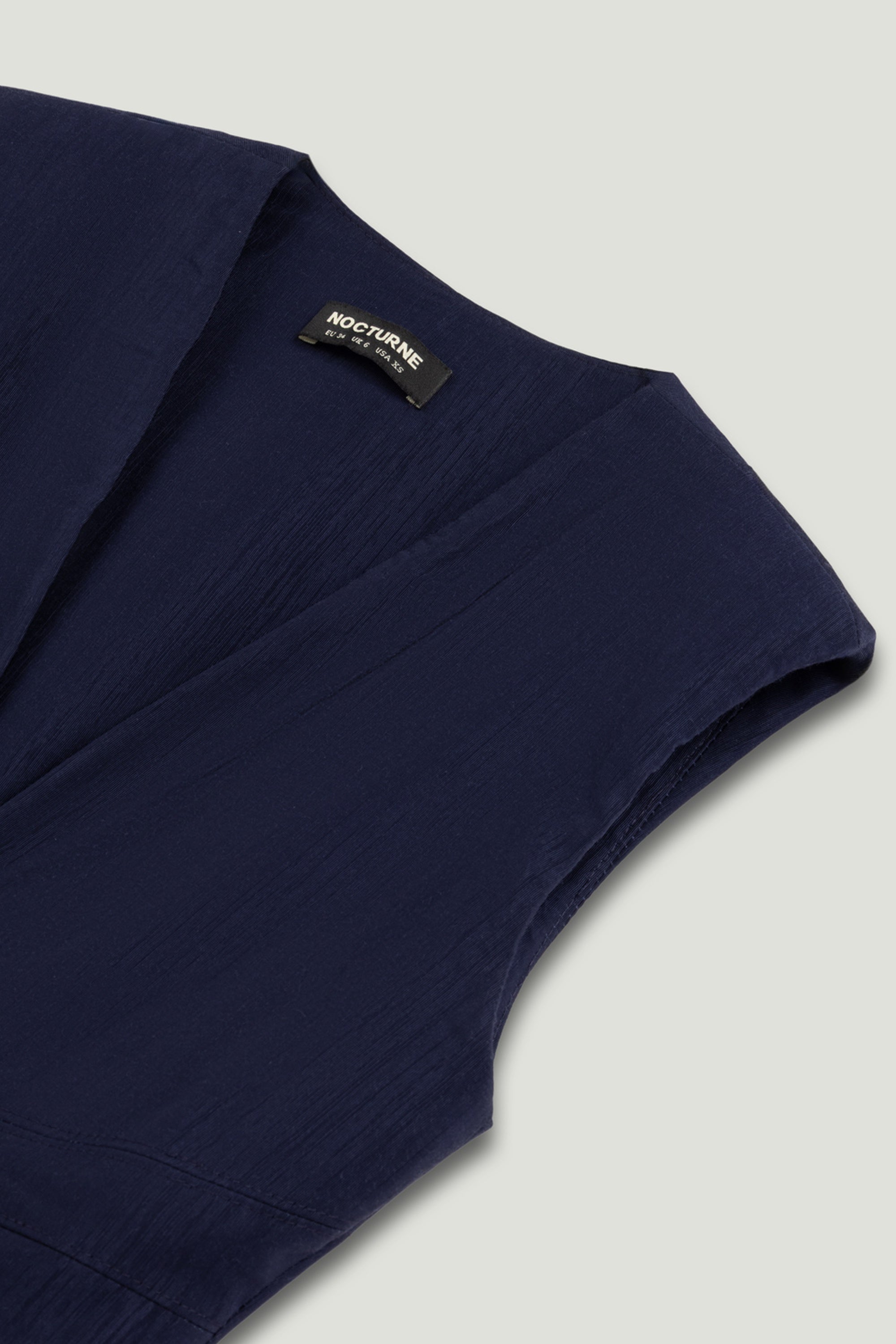 Padded Shoulder V-Neck Structured Vest