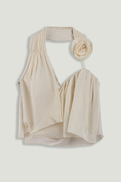 Floral Detail Halterneck Bustier