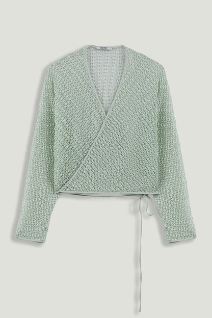 Wrap Mesh Blouse