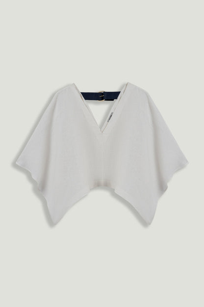 Belt Detail V-Neck Blouse