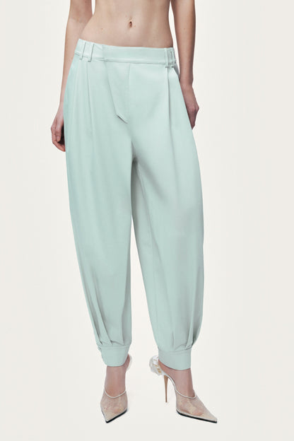 Draped High-Waist Harem Trouser