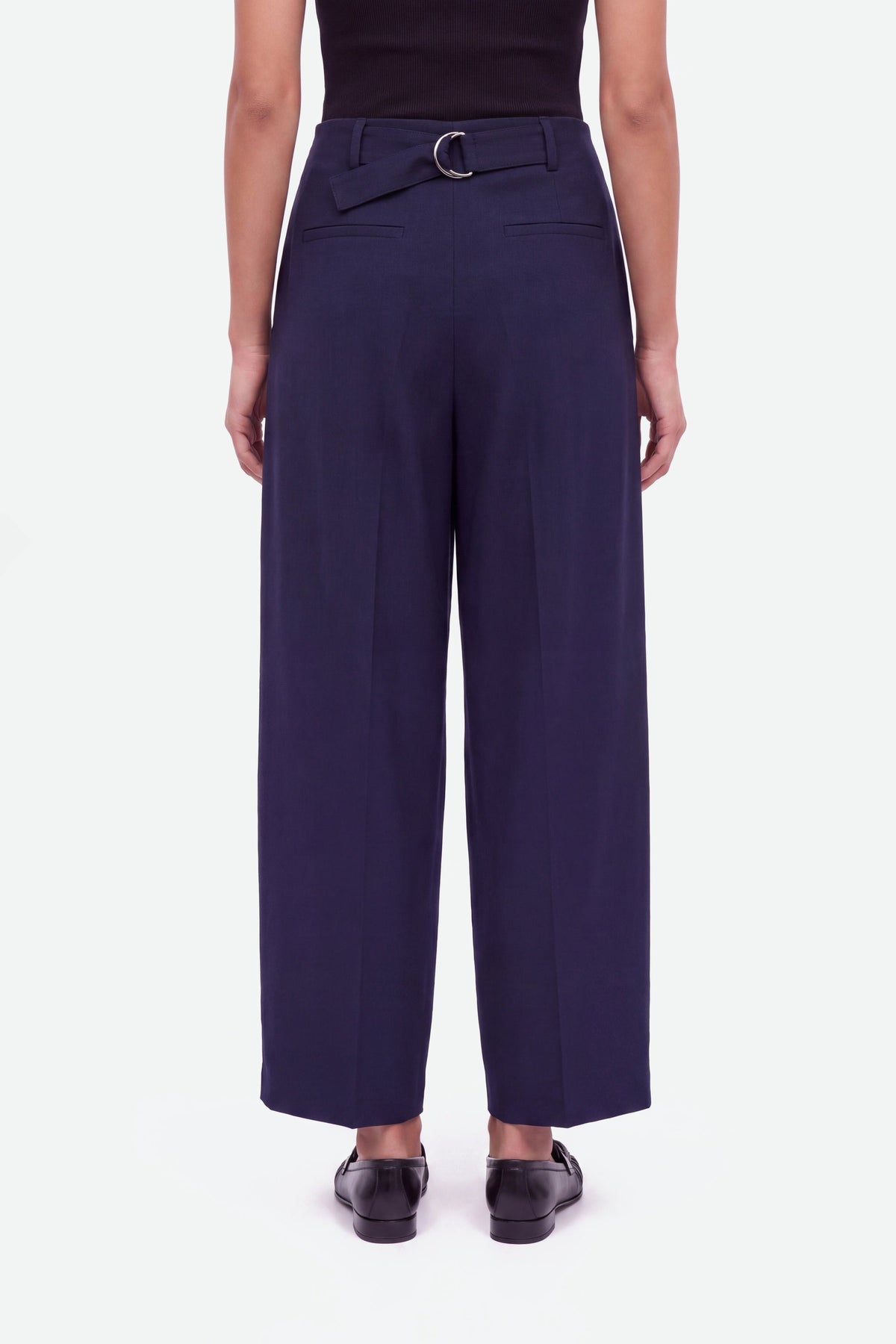 Double Pleat Belted Trousers