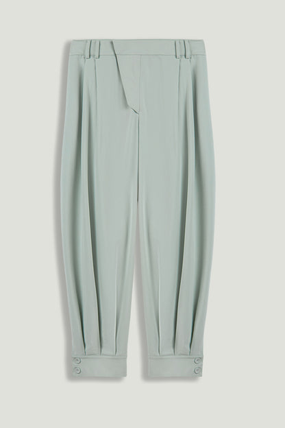 Draped High-Waist Harem Trouser
