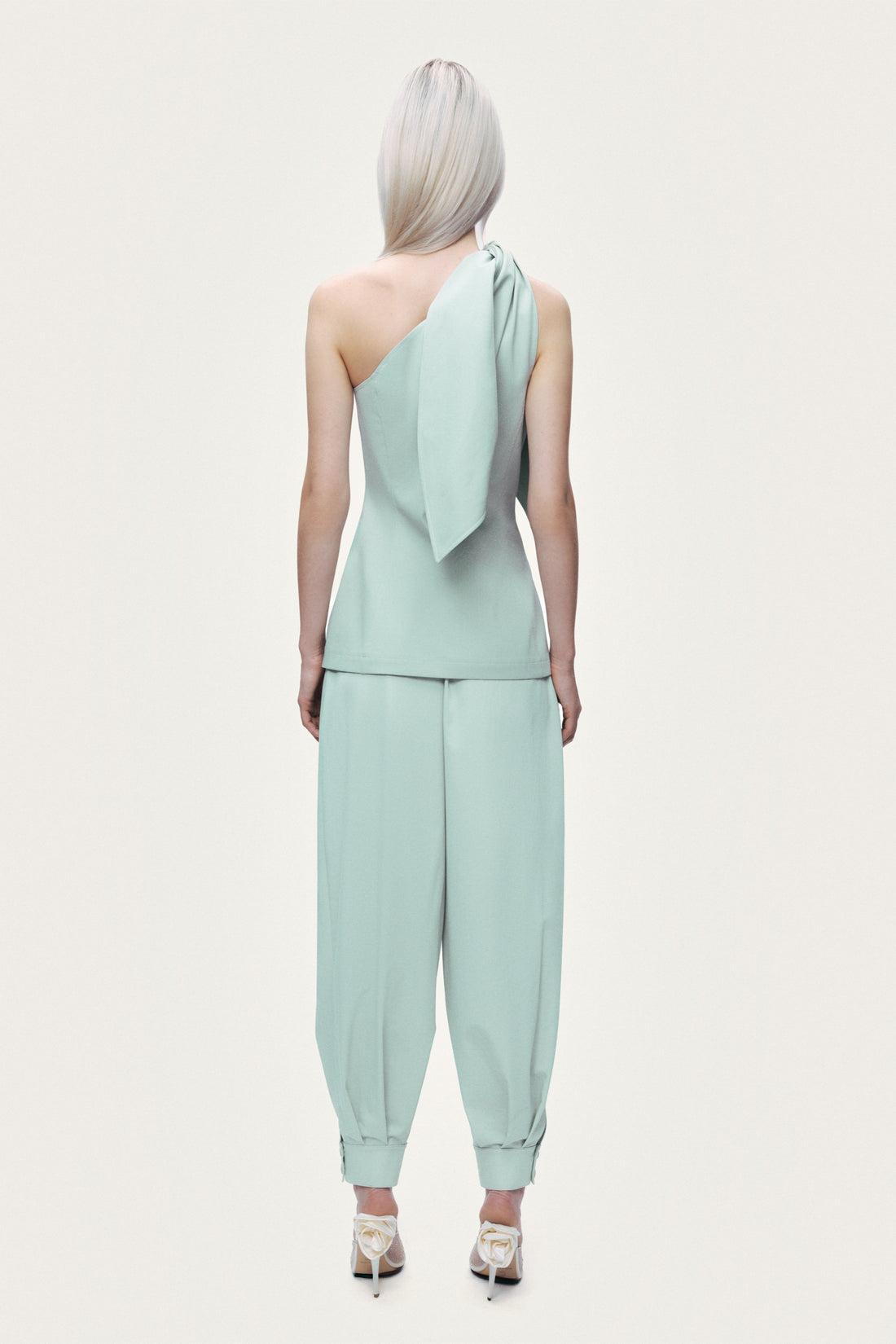 Detailed Shoulder Tie Blouse