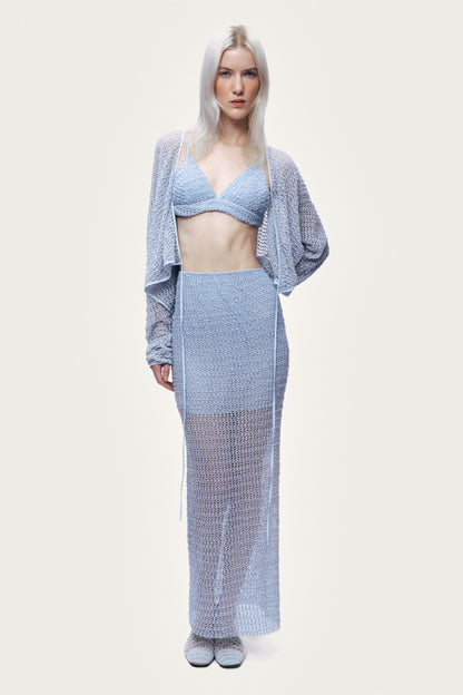 Mesh Detail Maxi Skirt
