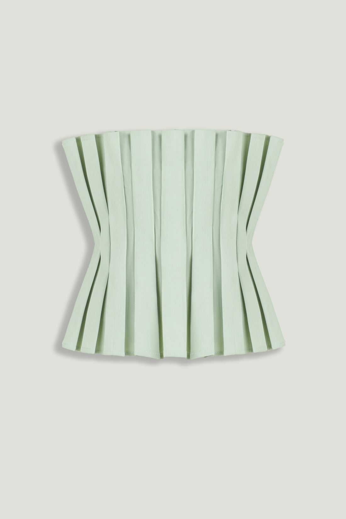 Mint Pleated Strapless Corset Bustier Top