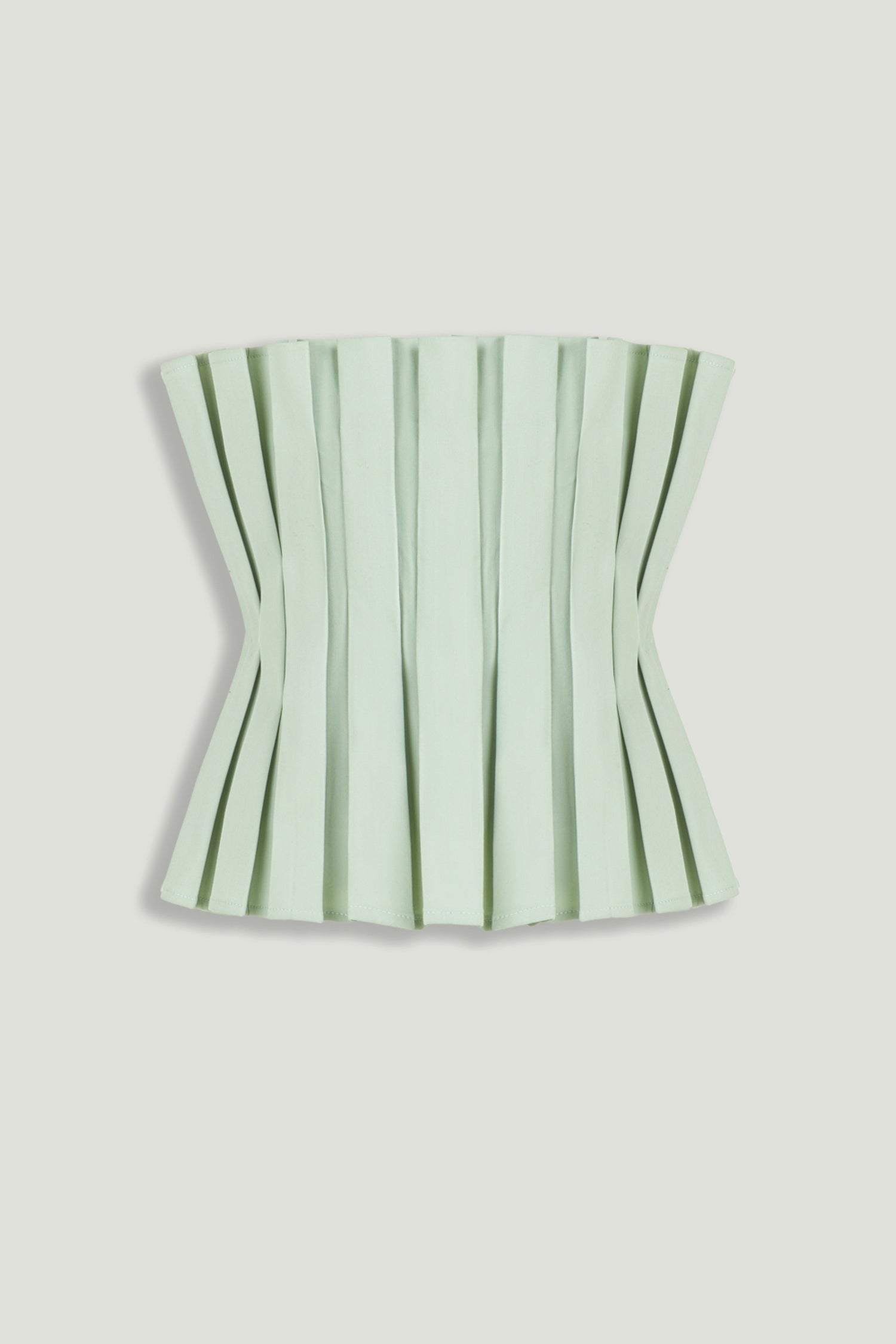Mint Pleated Strapless Corset Bustier Top