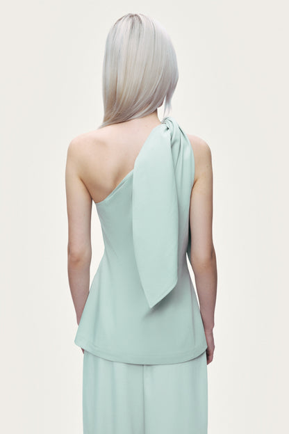 Detailed Shoulder Tie Blouse