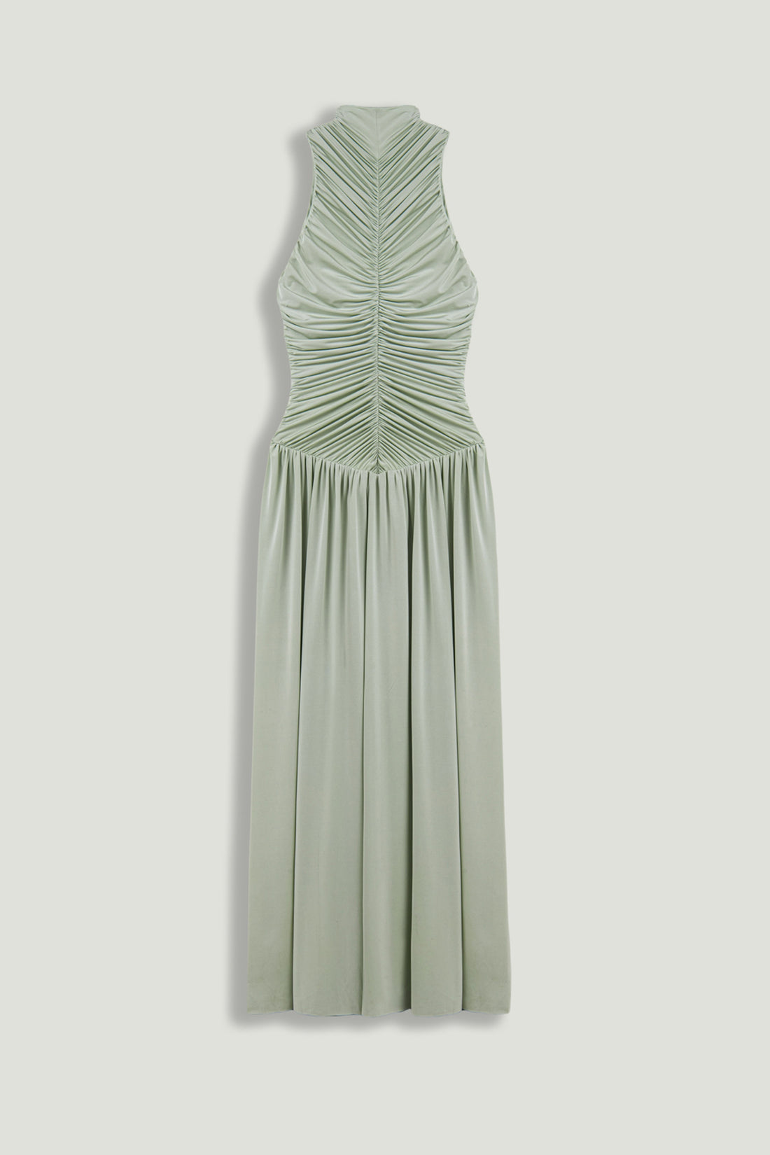 Draped High-Neck Maxi Dress